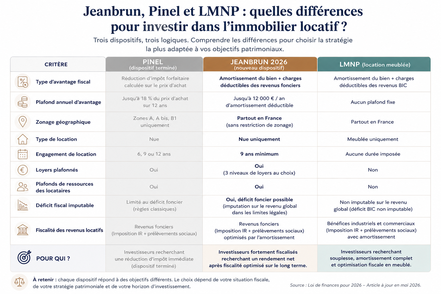 Mécanisme du dispositif Jeanbrun, Pinel et LMNP